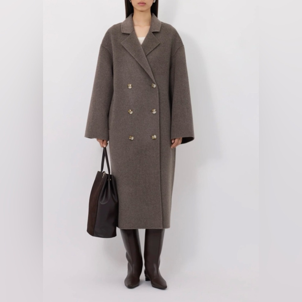 LouLou De Saison Borneo Cashmere Blend Coat, 38, Taupe Melange